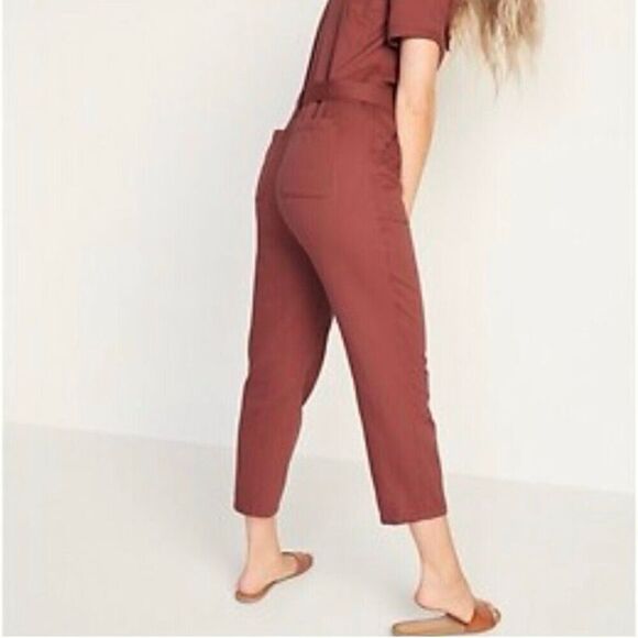 OLD NAVY Women’s  utility jumpsuit collar short sleeve cedarwood Small - Picture 2 of 10